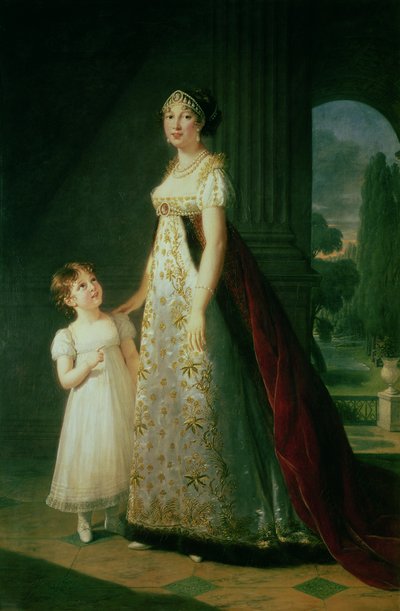 Maria Carolina Bonaparte (1782-1839), Königin von Neapel, mit ihrer Tochter Laetitia Murat von Elisabeth Louise Vigee Lebrun