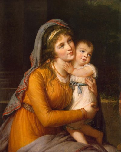 Porträt der Baronin Anna Sergejewna Stroganowa 1765-1824 mit ihrem Sohn, um 1800 von Elisabeth Louise Vigee Lebrun