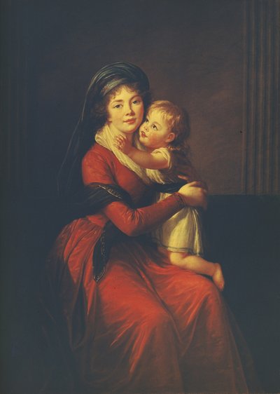 Porträt von Prinzessin Alexandra Golizyna mit ihrem Sohn Pyotr, 1794 von Elisabeth Louise Vigee Lebrun