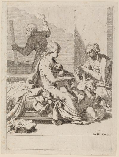Die Heilige Familie mit der Heiligen Elisabeth und dem Heiligen Johannes dem Täufer von Elisabetta Sirani