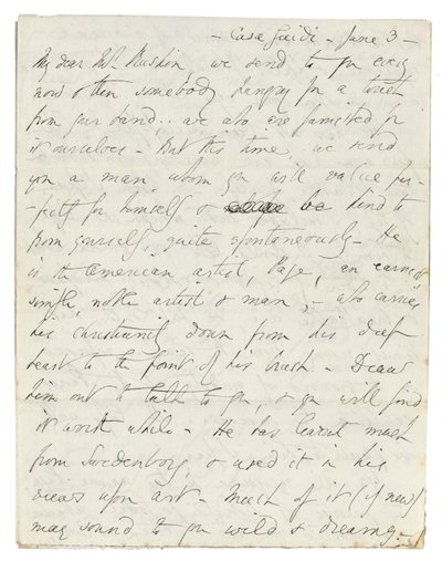 Autographenbrief an John Ruskin, Casa Giudi, Florenz, 3. Juni 1859 von Elizabeth Browning