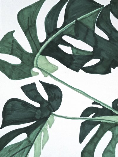 Abstrakte Grüne Monstera von Elizabeth C