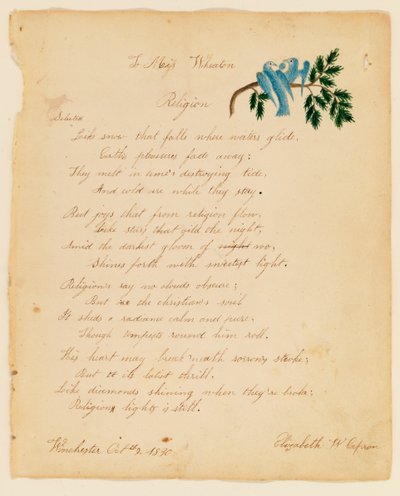 An Miss Wheaton, Religion, 1830 von Elizabeth W. Capron