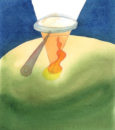 Eine Seele, die sich in treuem Gebet und Dienst Gott hingibt, ist wie eine Lupe, durch die die weißglühende Liebe Gottes auf einen bestimmten Ort und eine bestimmte Zeit auf Erden fokussiert wird von Elizabeth Wang