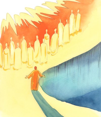 Alle Seelen im Fegefeuer schließen sich unseren Gebeten an, während wir den Vater durch Christus im Geist bei der Messe loben von Elizabeth Wang