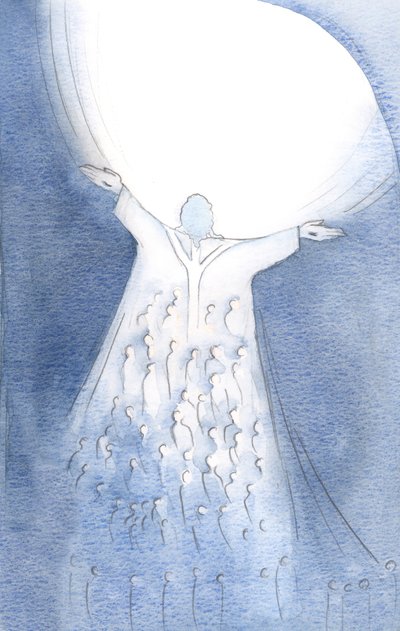 Bei der Messe, wenn wir uns mit dem Selbstopfer Christi vereinen, sind wir wie Juwelen an seinem Gewand, während er in Liebe zum Vater aufblickt von Elizabeth Wang
