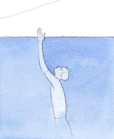 Am Ende seiner Reinigung im Fegefeuer stieg diese glückliche Seele wie ein Schwimmer, der sich zur Oberfläche des Ozeans erhebt, um das Ufer zu erreichen, 2005 von Elizabeth Wang