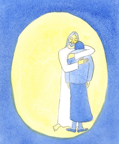 Christus zeigte mir in der Heiligen Kommunion, dass Er mich umarmte, wie man ein Kind umarmt, um es zu trösten, um mir durch meine Schwierigkeiten zu helfen von Elizabeth Wang