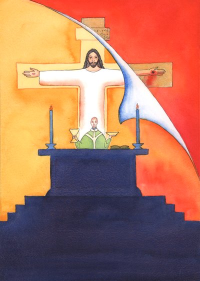 Jesus ist bei der Messe mit uns gegenwärtig, betet zum Vater für unsere Bedürfnisse und für das ewige Heil. Wir können all unsere Gebete mit seinem großen Opfergebet vereinen von Elizabeth Wang