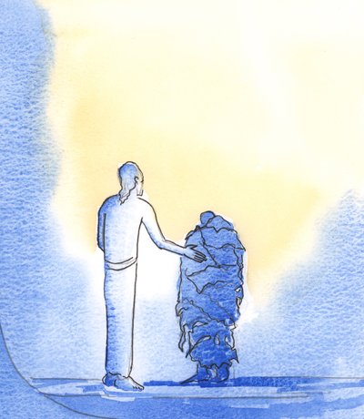 Wie arme Bettler brauchen wir die Hilfe Christi, der beim Vater für uns eintritt, wann immer wir in seinem Namen beten, 2002 von Elizabeth Wang