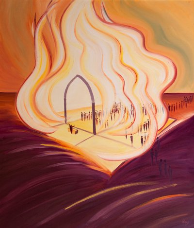 Unsere katholischen Kirchen sind heilige Räume, in denen das göttliche Feuer Christi bei der Messe dem Vater dargebracht wird. von Elizabeth Wang