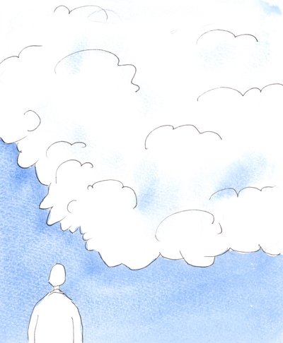 Die Gottheit ist wie eine undurchdringliche Wolke, die wir mit unserem Blick nicht durchdringen können, um Gottes Pläne und Gedanken zu verstehen, 2005 von Elizabeth Wang
