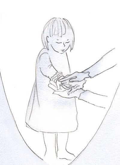 Wenn Gott unsere Sünden vergibt, ist er so zärtlich wie eine Mutter, die zu ihrem geliebten Kind kommt und sagt: "Mach dir keine Sorgen, ich werde diese Flecken bald von deinen Händen waschen" von Elizabeth Wang