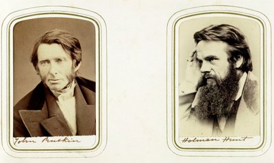 John Ruskin, englischer Künstler, Dichter und Kritiker, und William Holman Hunt, englischer Künstler, 1865 von Elliott and Fry