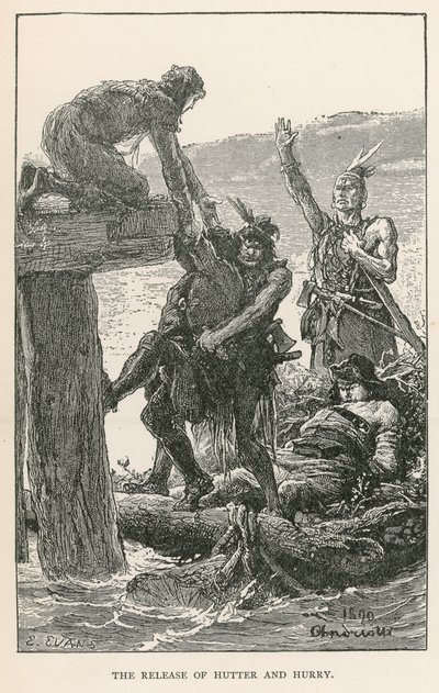 Die Befreiung von Hutter und Hurry (Gravur) von Elviro Michael Andriolli