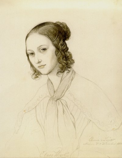 Porträt von Clara Wieck-Schumann 1819-1896, 1836 von Elwine von Leyser