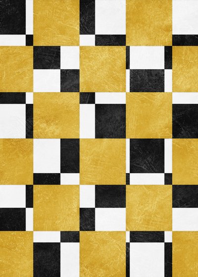 Schwarz Gold Quadrat Mosaik von Ema Paraschiv