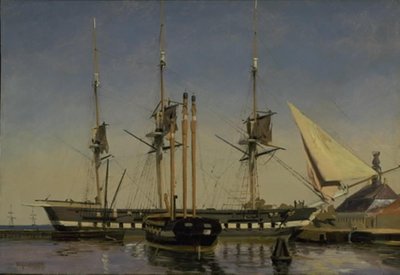Die Fregatte "Niels Juel" in der Nähe der Hauptwache auf Nyholm von Emanuel Larsen