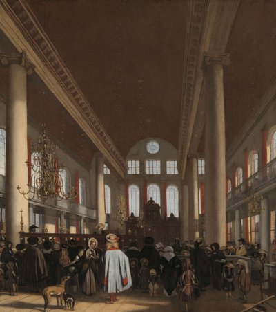 Innenansicht der portugiesischen Synagoge in Amsterdam, 1680 von Emanuel de Witte