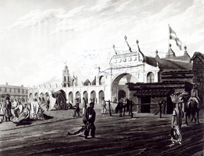 Marktplatz, graviert von Daniel Havell, 1820 von Emeric Essex Vidal