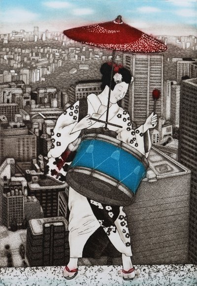 Ein Trommelmädchen, 2007 von Emiko Aida