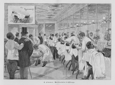 Barbershop in Chicago, Illinois, USA von Emil (after) Limmer