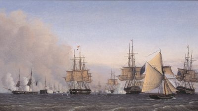 Die Schlacht auf der Reede am 2. April 1801 von Emil Normann