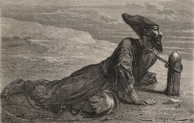Ein persischer Sklave in der Türkei gefangen gehalten, Illustration aus 
