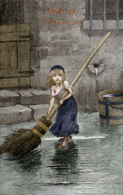 Cosette, Illustration aus "Les Miserables" von Victor Hugo, 1862 von Emile Antoine Bayard