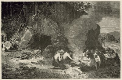 Ein Begräbnismahl zur Zeit des großen Bären und des Mammuts von Emile Antoine Bayard