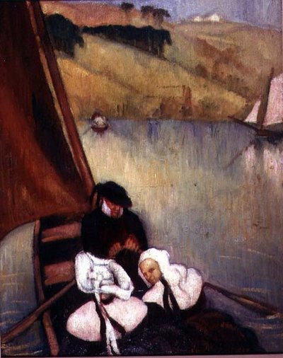 Bretonische Frauen in einem Fährboot, ca. 1900 von Emile Bernard