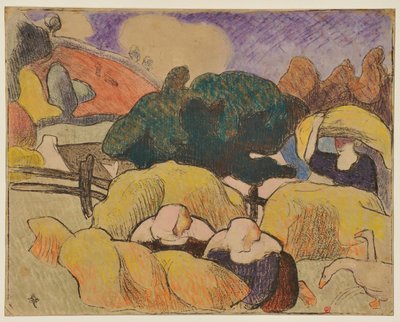 Frauen beim Heumachen von Emile Bernard