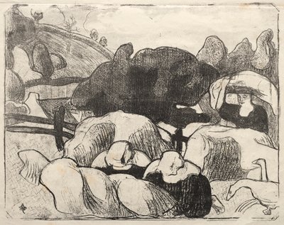 Les Bretonneries: Bretonische Frauen beim Heumachen (Bretonnes Faisant les Foins) von Emile Bernard