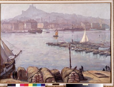 Der alte Hafen von Marseille und Notre Dame de la Garde, auch genannt die Gute Mutter von Emile Bernard