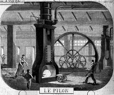 Forges de la Franche Comté: der Stößel. Fabrik von Fraisans, Jura (39) von Emile Bourdelin