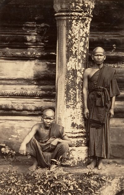 Bonzes der Großen Pagode, 1866 von Emile Gsell