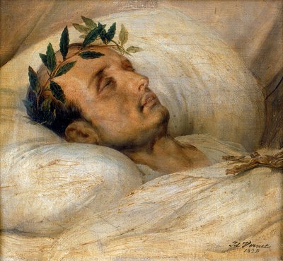 Napoleon auf seinem Sterbebett, Mai 1821 von Emile Jean Horace Vernet
