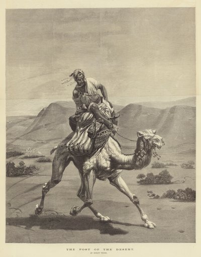 Der Posten der Wüste von Emile Jean Horace Vernet