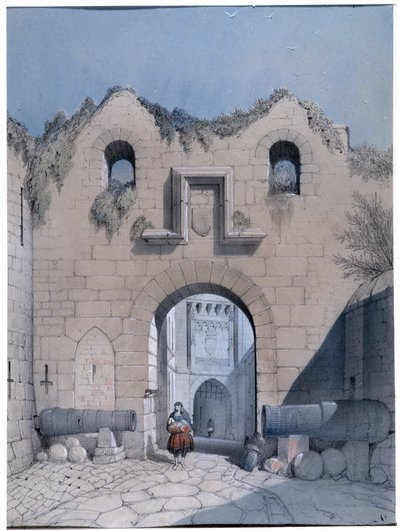 Ansicht des Boulevardtors. Mont Saint Michel. Zeichnung von Emile Sagot, Stadtmuseum von Avranches (Manche) von Emile Sagot