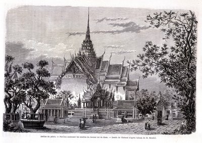 Palastgarten. Pavillon mit den Aschen des letzten Königs von Siam von Emile Theodore Therond