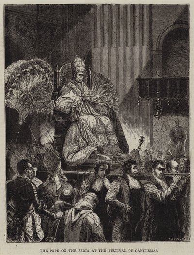 Der Papst auf der Sedia beim Fest der Lichtmess von Emile Theodore Therond