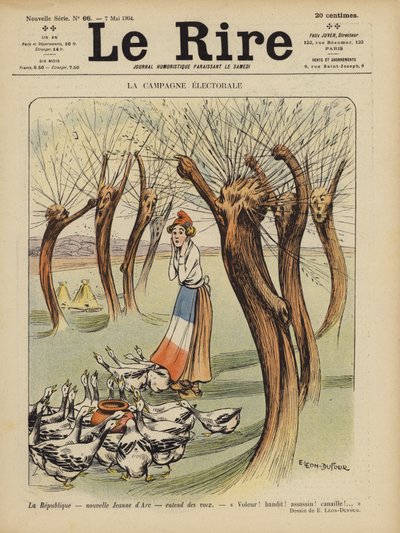 Der Wahlkampf. Illustration für Le Rire von Emilien Leon Jean Dufour