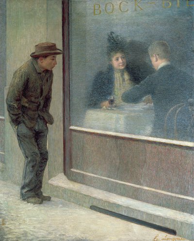 Reflexionen eines hungernden Mannes oder soziale Kontraste, 1894 von Emilio Longoni