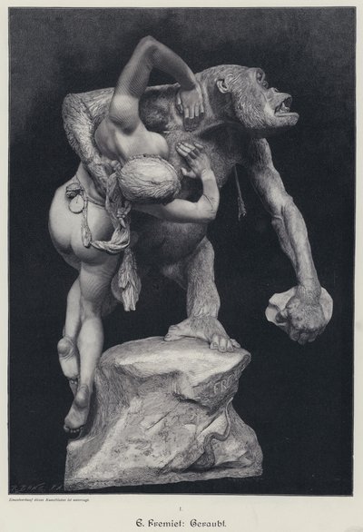 Gorilla entführt eine Frau von Emmanuel (after) Fremiet