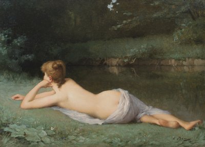 Liegender Akt am Flussufer von Emmanuel Benner