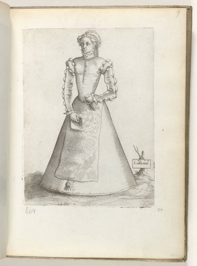 Galla Frau (Eine verheiratete Frau aus Frankreich, gekleidet nach der Mode um 1550) von Enea Vico