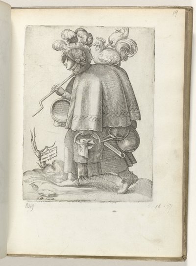 Deutsche Soldatenfrau, gekleidet nach der Mode um 1550 (Diversarum gentium nostrae aetatis habitus) von Enea Vico