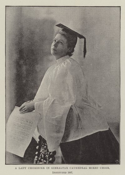 Eine Chorsängerin in der Kathedrale von Gibraltar, gemischter Chor, gegründet 1887 von English Photographer