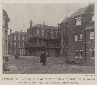Ein Palast für Arme, das Greenwich Union Workhouse in Sidcup, unbewohnt wegen offizieller Differenzen von English Photographer