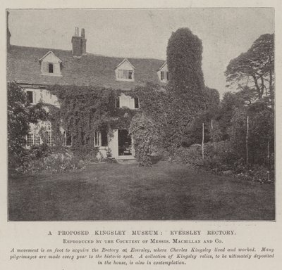 Ein vorgeschlagenes Kingsley-Museum, Eversley Rectory von English Photographer